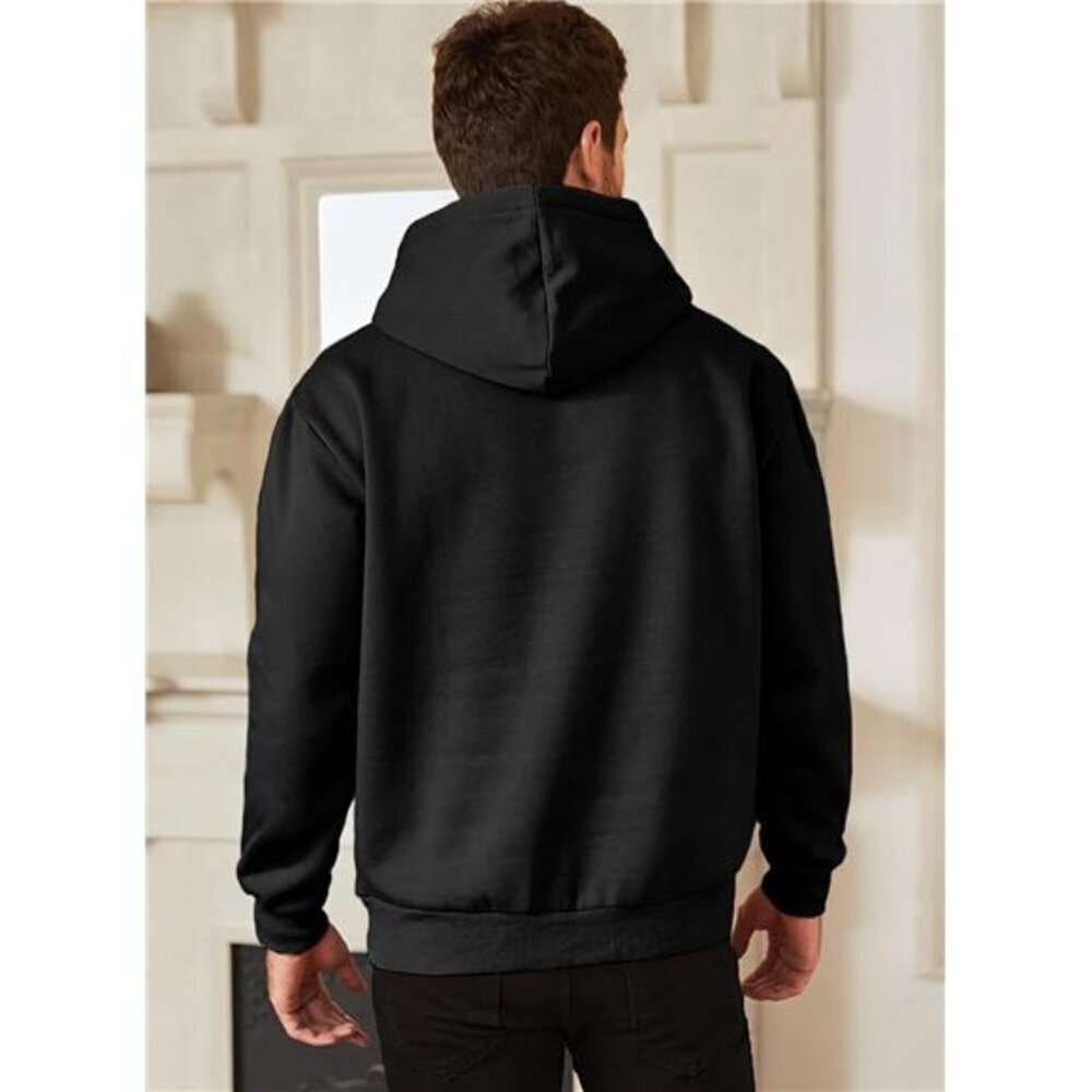 Mens Casual Cotton Hooded Collar Drawstring Hoodies Pullover Sweatshirts - Picture 2 of 7
